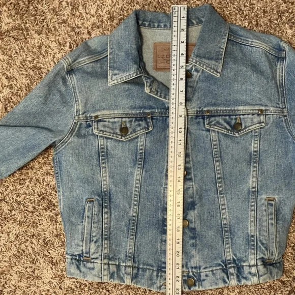 Liz Claiborne Authentic Classic Denim jacket 100% cotton M - Picture 12 of 15